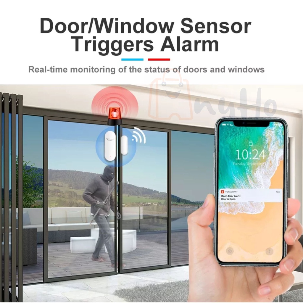 TUYA SMART WORLD WIFI Door Sensor Wireless Magnetic Window Open Entry ...
