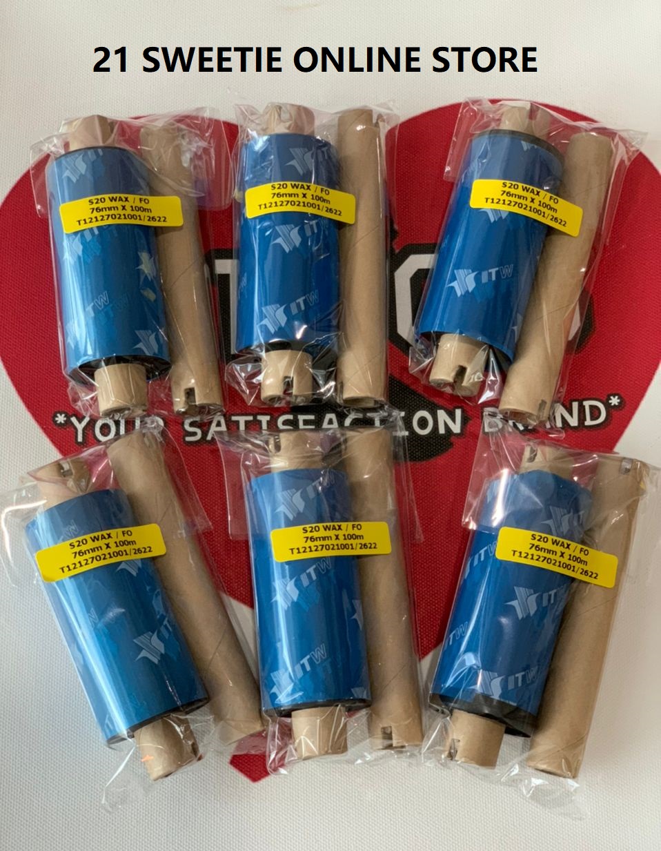 [1 roll] Premium 76mm x 100m Thermal Transfer Wax Ribbon 76x100 ITW TTR ...