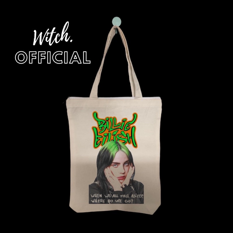 Billie EILISH TOTE BAG - Totebag Vintage Aesthetic Rap Tee Music ...