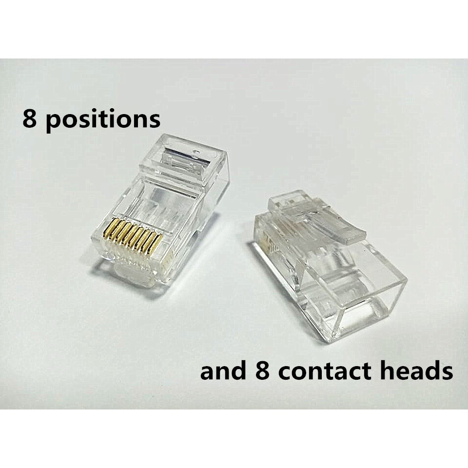 10Pcs Cat6 Cat5 Modular Plug RJ45 Network Cable Crystal Head