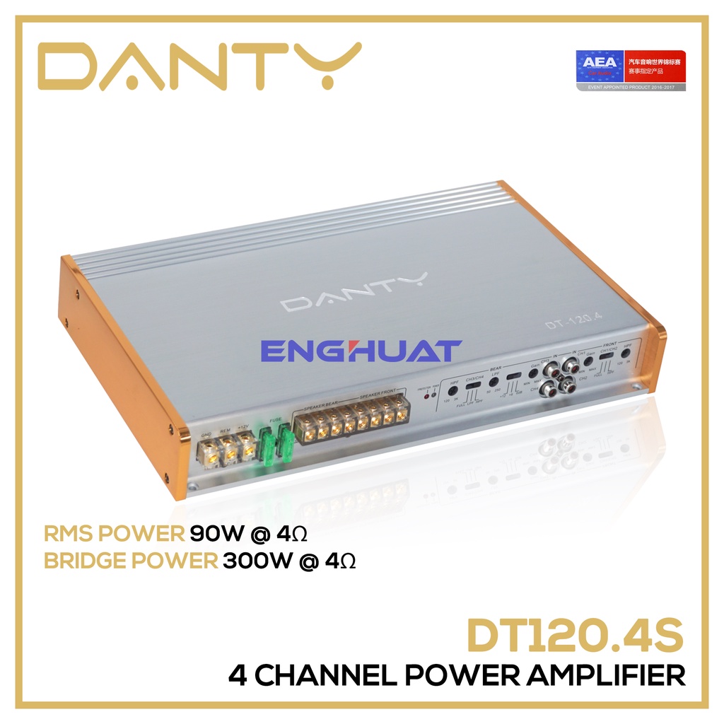DANTY DT-120.4S | 4 Channel Power Amplifier | Original DANTY Car ...