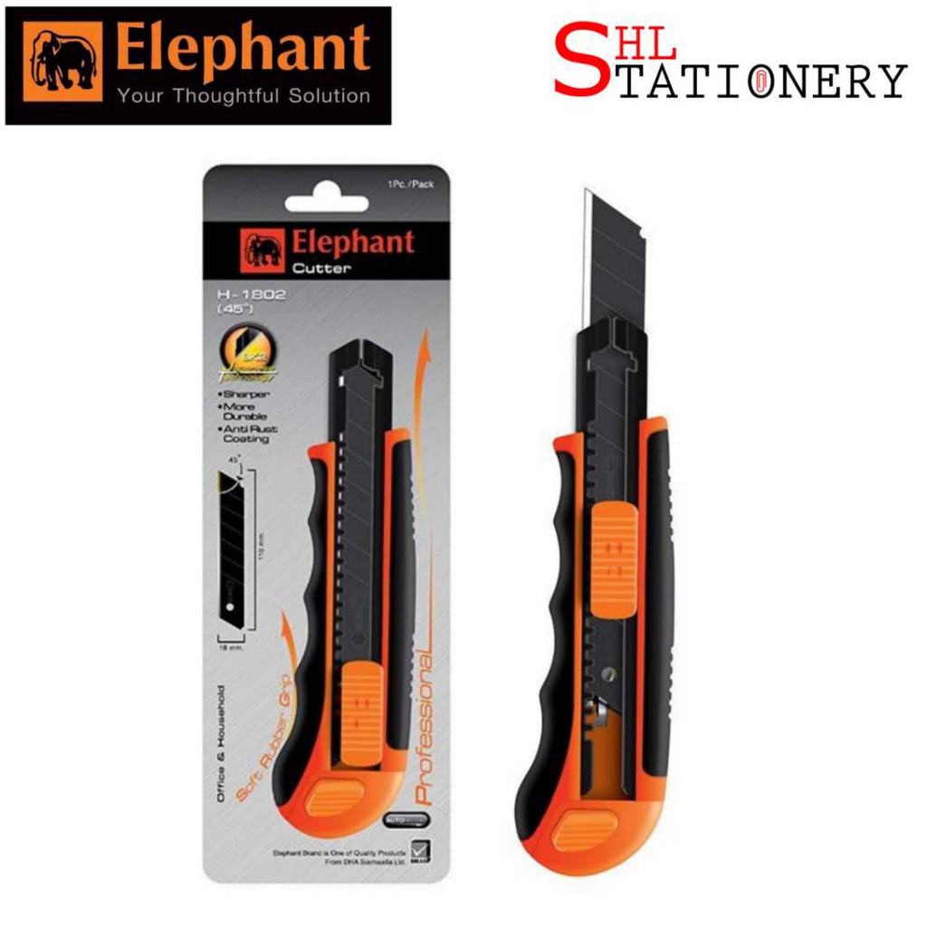 ELEPHANT R-1802 Anti Rust Sharp Heavy Duty Cutter Knife 45 Degree 18mm ...