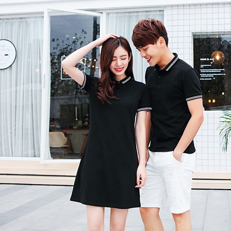 Couple dress and polo hot sale shirt