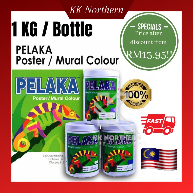 Pelaka Mural Colour Paint 1 kg / Poster Colour 1KG (NORMAL COLOR ...