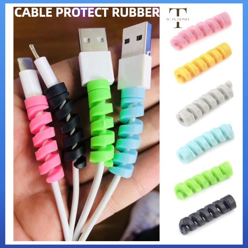 🔥BUY 5 FREE 1 GIFT🔥1pc Universal Cable Protector Silicone Spiral USB ...