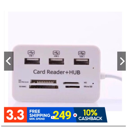 USB 2.0 3 Port Hub Card Reader with LED Indicator for PC 4.7 18 Ratings ...