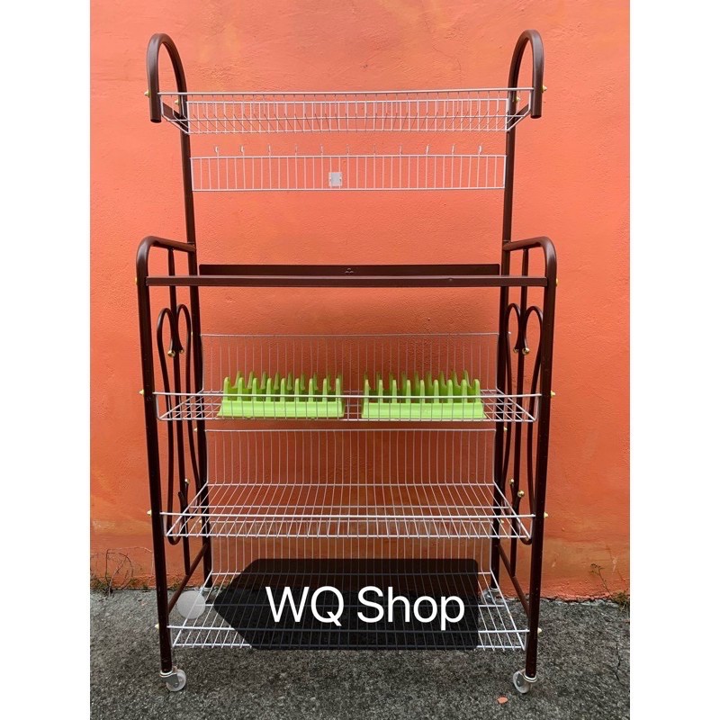 Rak Pinggan Besi Beroda 3V/ Cooper Steel Kitchen Dish | Shopee Malaysia