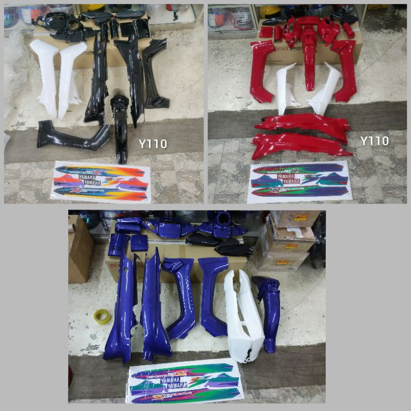 🎉🎉🎉Promotion 🎊🎊🎊Yamaha Y110 sport Coverset with sticker (100% high ...