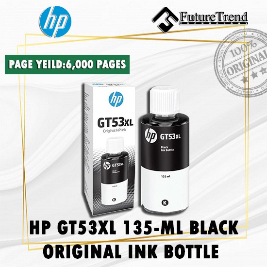 HP GT53XL 53XL GT53 135ml Black Original Ink Bottle Shopee Malaysia