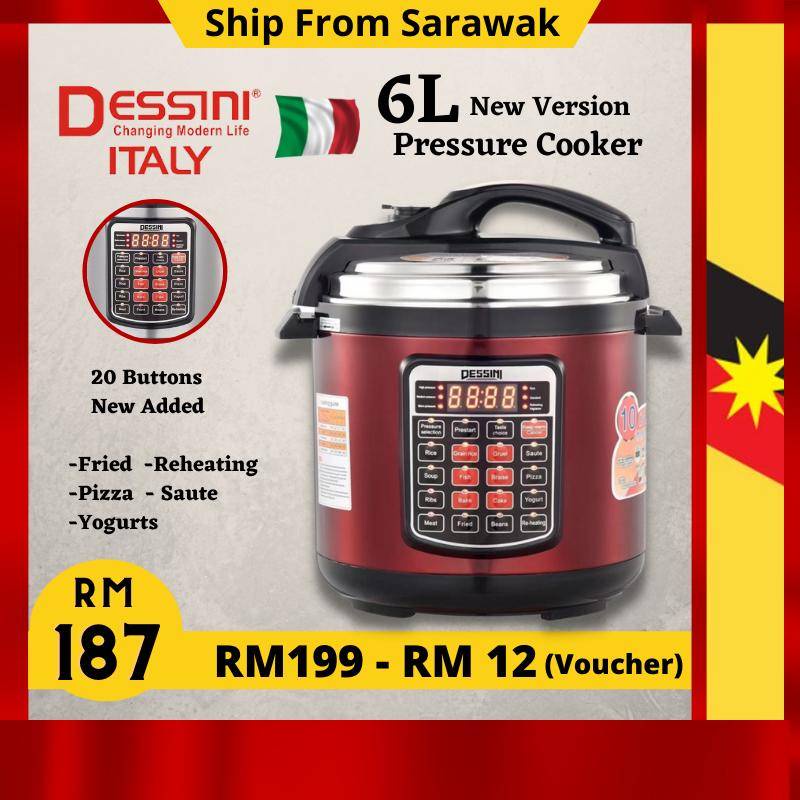 DESSINI ITALY 20 Button 6L Electric Digital Pressure Cooker Nonstick