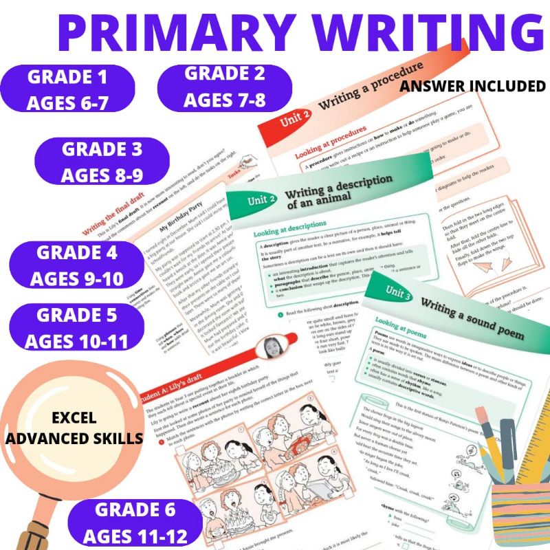 E53 Primary Writing Workbook KS1 KS2 English Worksheet Shopee Malaysia