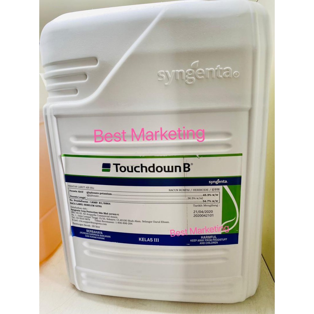 20LIT TOUCHDOWN B Syngenta/ KRUSH / Rumput Rampai | Shopee Malaysia