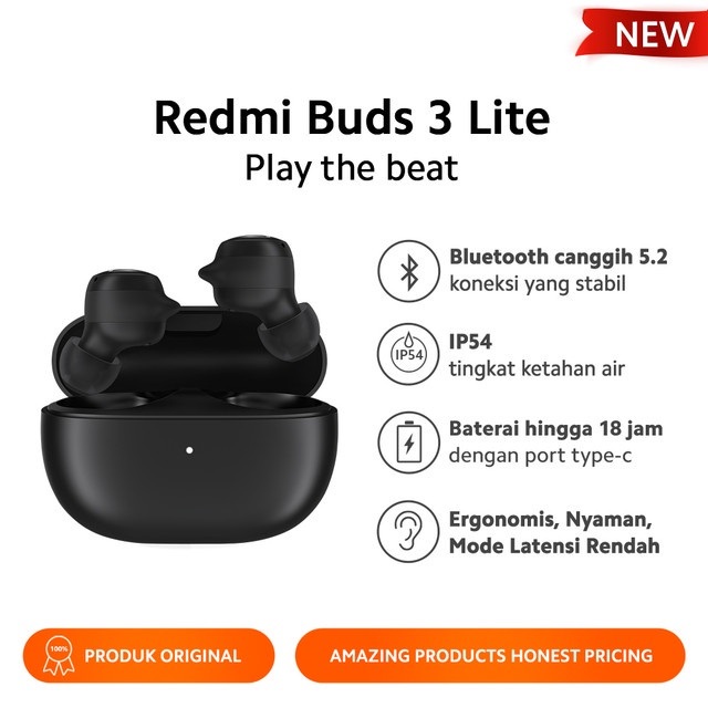 Xiaomi Redmi Buds 3 Lite Wireless Earphone Bluetooth Headsets Bluethooth 5.2