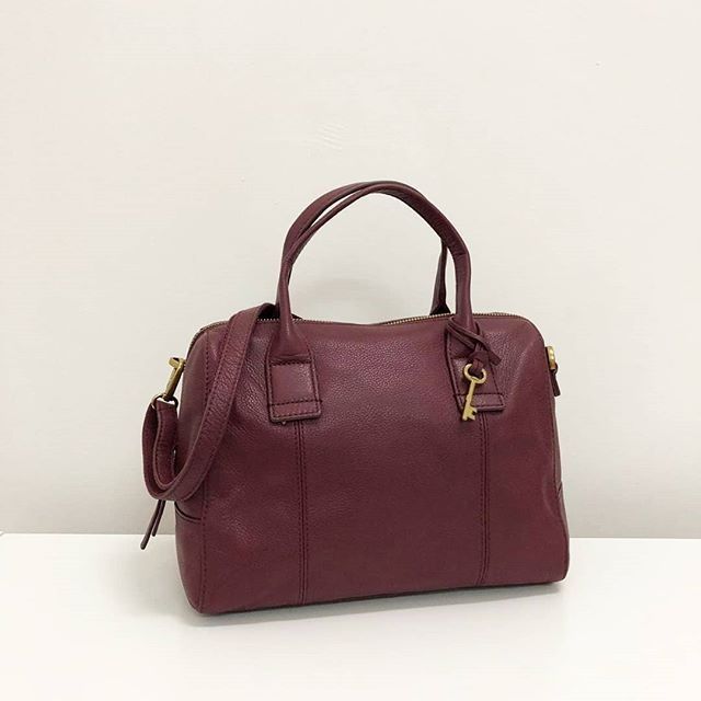 AUTHENTIC FOSSIL Jori Large Satchel Maroon