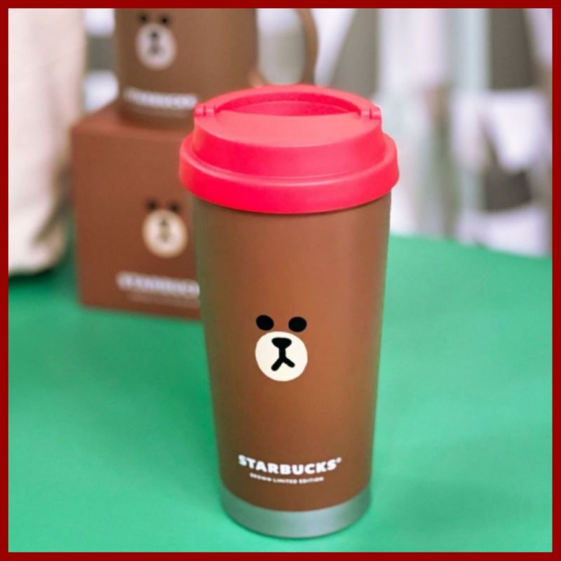 💯🇲🇾 STARBUCKS X LINE FRIENDS BROWN BEAR STAINLESS STEEL TUMBLER 16OZ
