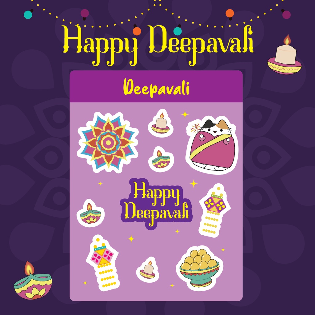 Happy Deepavali Sticker | Sticker for journal deco | Shopee Malaysia