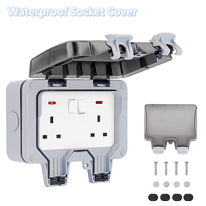 IP66 Waterproof Wall Mount Outdoor Single Double Gang Socket Plug ...