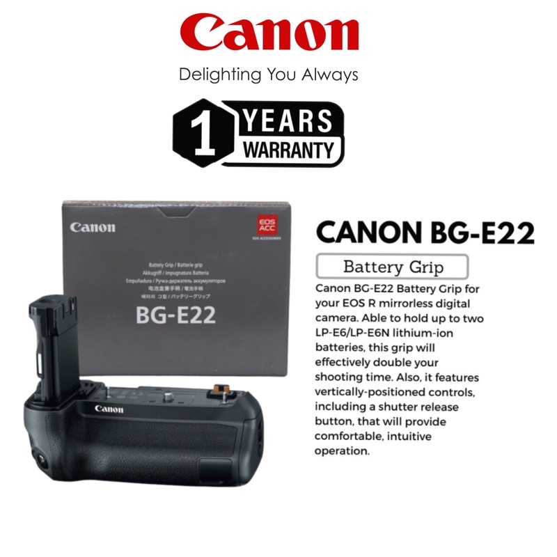 Canon BG-E22 Battery Grip For Canon EOS R LP-E6 LP-E6N (1 Years ...