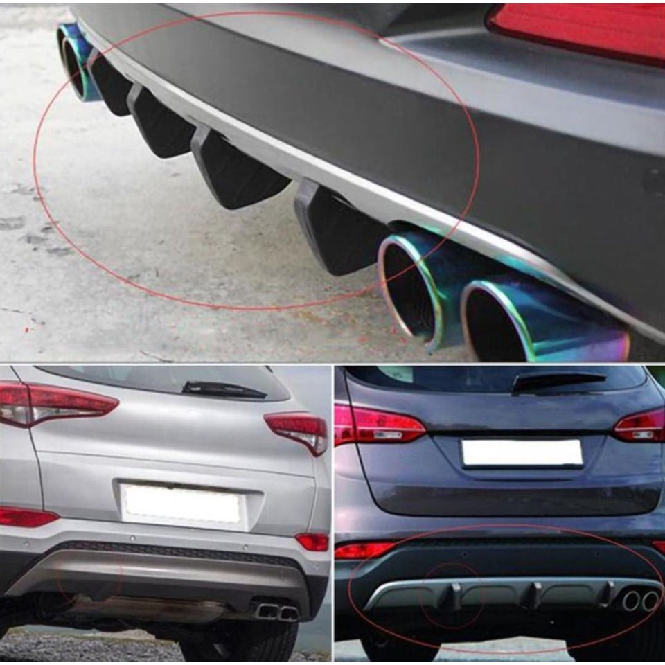 4 Pcs Universal Car Rear Bumper Lip Diffuser Shark Fin Style Car Back ...