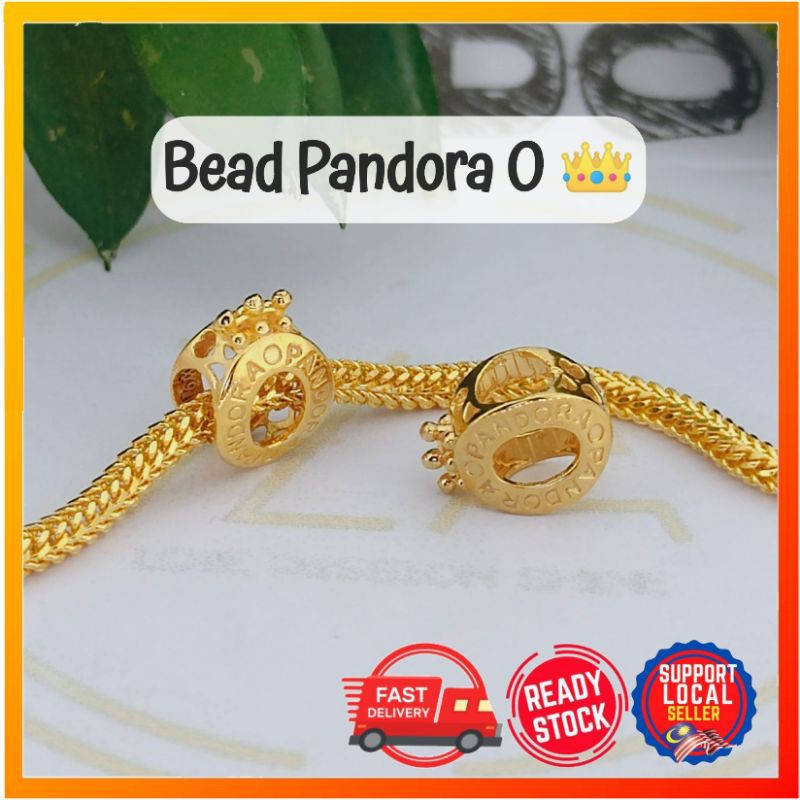 Berat Bead Pandora Emas Charm Bead Pandora O Crown(fullgold