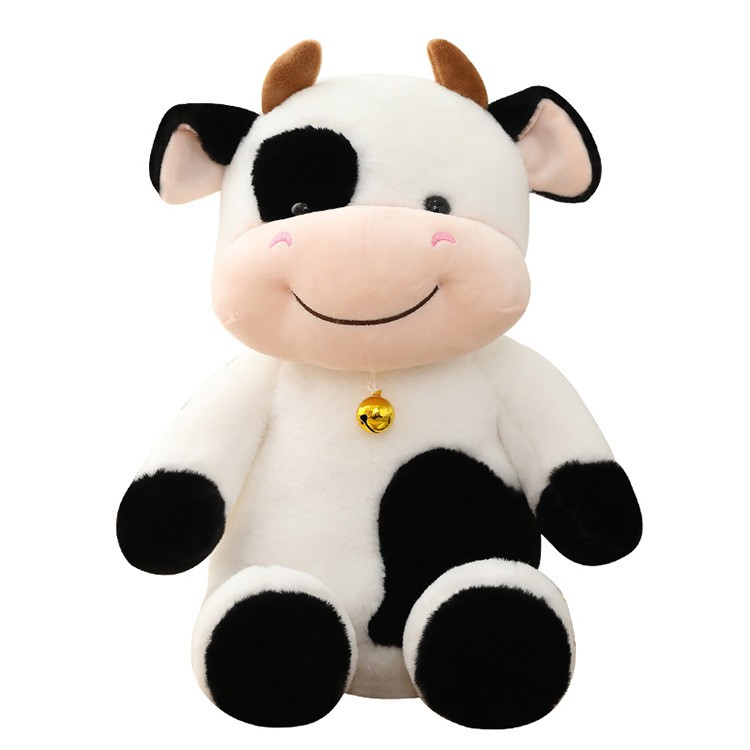 Lovely bell cow plush toy cow doll small ornaments decoration