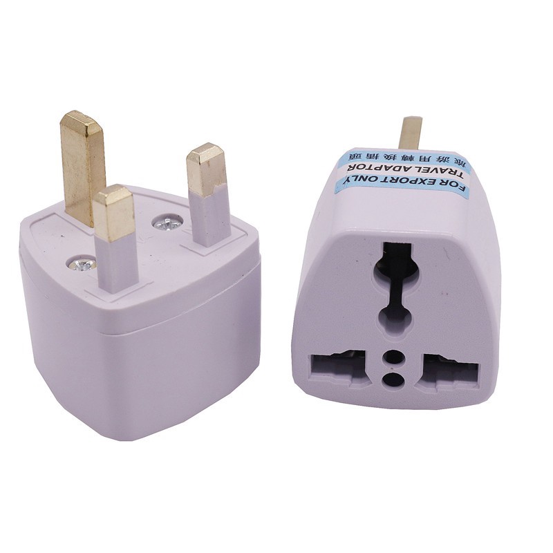 UK Socket 3 Pin Plug UK Euro European Converter EU Travel Mains Power ...