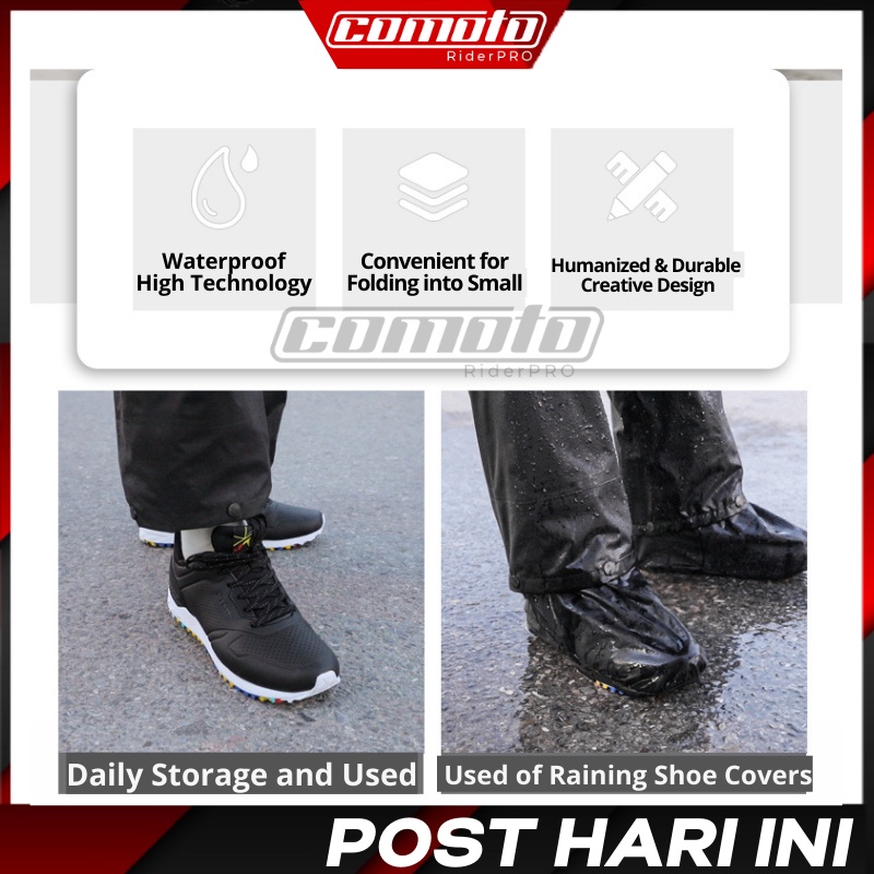 COMOTO Raincoat Hidden Boot Cover Rain Coat Motorcycle Baju Hujan Motor ...