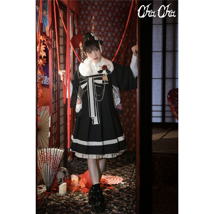 CHACHA Love & Death HAKAMA type LOLITA WALOLI JSK PLEATED DRESS SHOWA ...