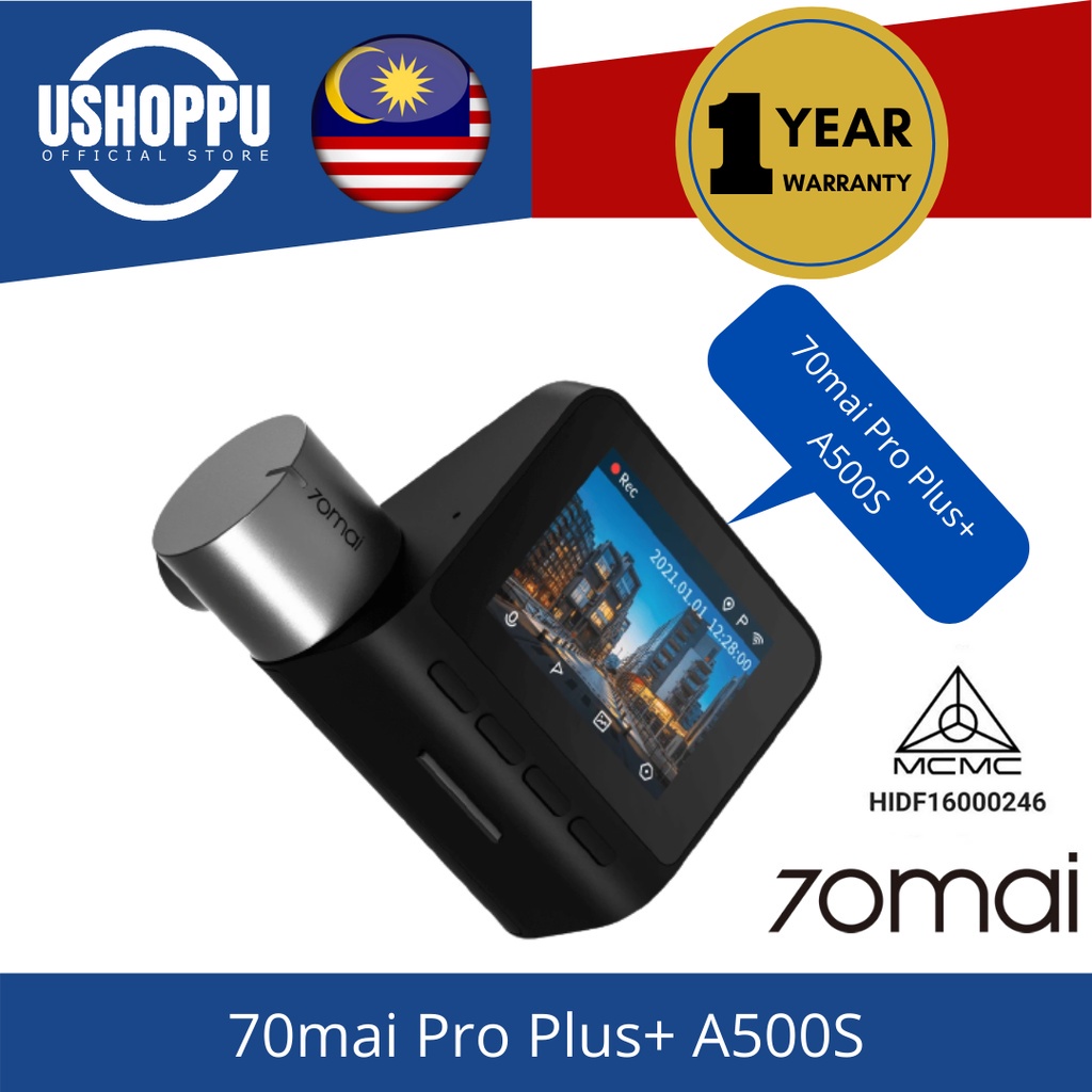 70mai Dash Cam Pro Plus A500S Built-in GPS 70mai A500S PLUS Car DVR 1944P  Speed Coordinates ADAS 24H Parking Support Rear Cam