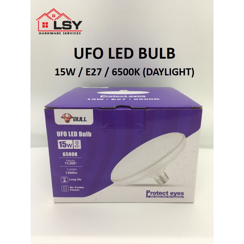 Bull UFO LED Light Bulb 15w E27 Lamp 6500K (Daylight) 1 unit | Shopee ...