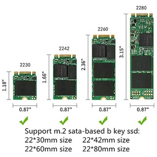 B+M Key Socket 2 M.2 Msata NGFF SATA SSD To 2.5 SATA Adapter Enclosure ...