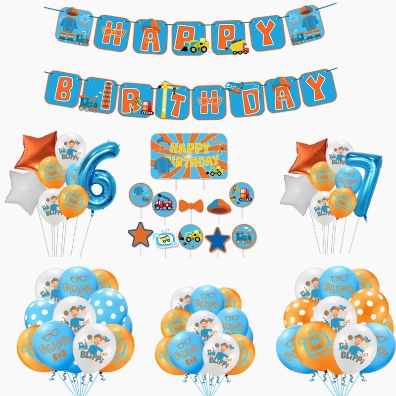 New Blippi Theme Balloons Combination Blippi Latex Balloon Banner