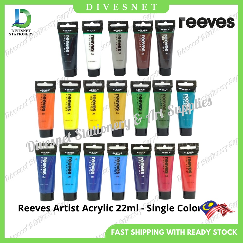 Reeves Artist Acrylic 22ml - Normal Color - Single Color (1/2) | Shopee ...
