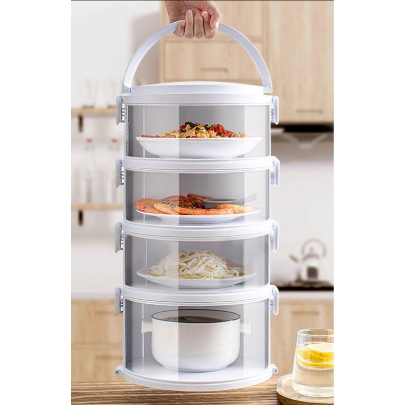 4 layer food rack with clip and handle tudung saji viral bertingkat ...