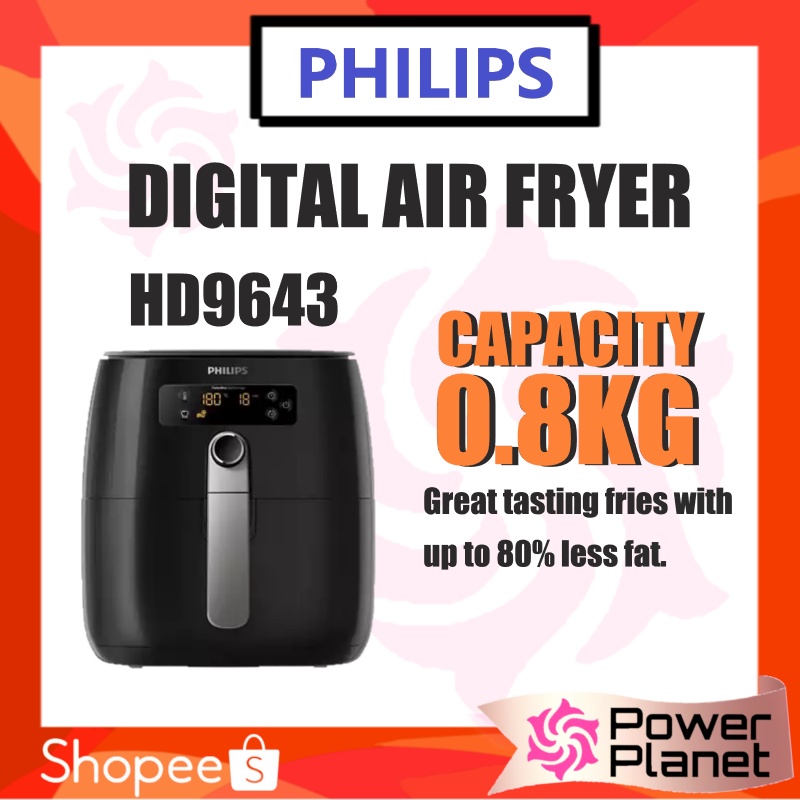 Philips XL Air Fryer TurboStar HD9643 Digital HD9270 Essential Air Fryer 6.2L Shopee Malaysia