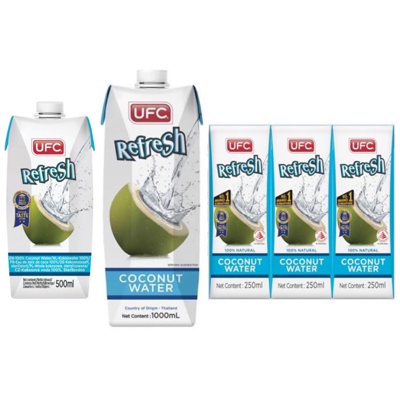 UFC Refresh Coconut Water 500ml / 1L / 250mlx3 | Shopee Malaysia