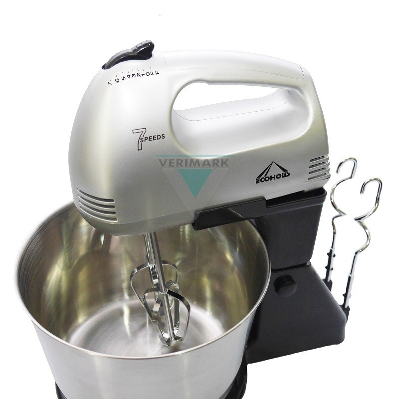 Hand Stand Mixer Detachable 7 Speed with Stainless Steel Bowl