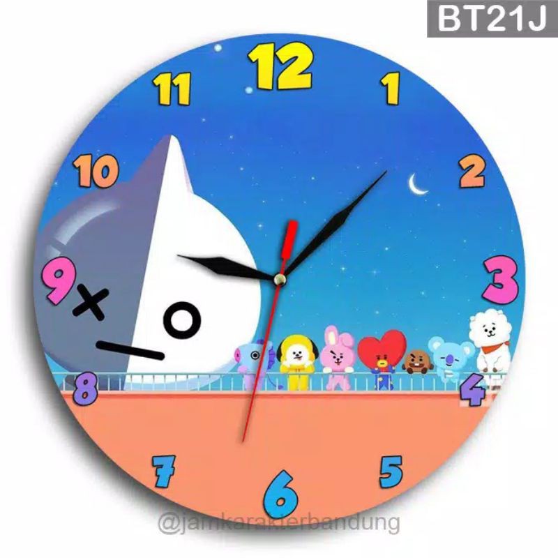 Bt21 BTS Army Character Wall Clock Shopee Malaysia
