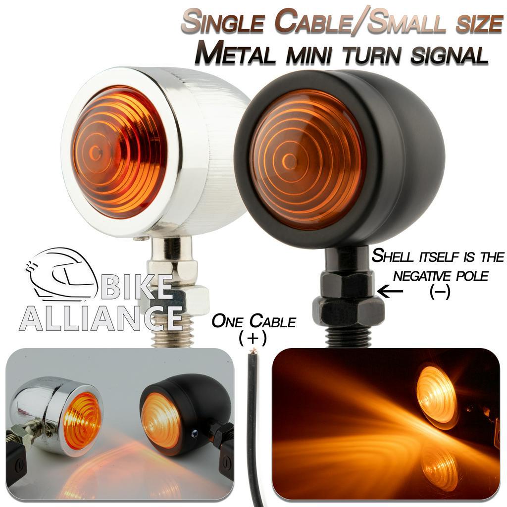 READY STOCK HARLEY CAFE RACER METAL MINI CHROME RETRO TURNING SIGNAL ...