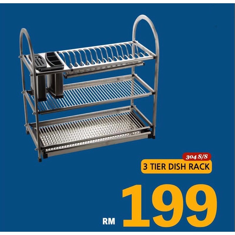 Stainless steel dish rack 💯 | Shopee Malaysia