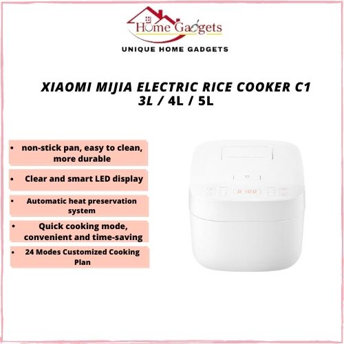 XIAOMI MIJIA ELECTRIC RICE COOKER C1 3L AUTOMATIC ADJUSTABLE COOKER 220V 650W ZHF4067CN (WHITE