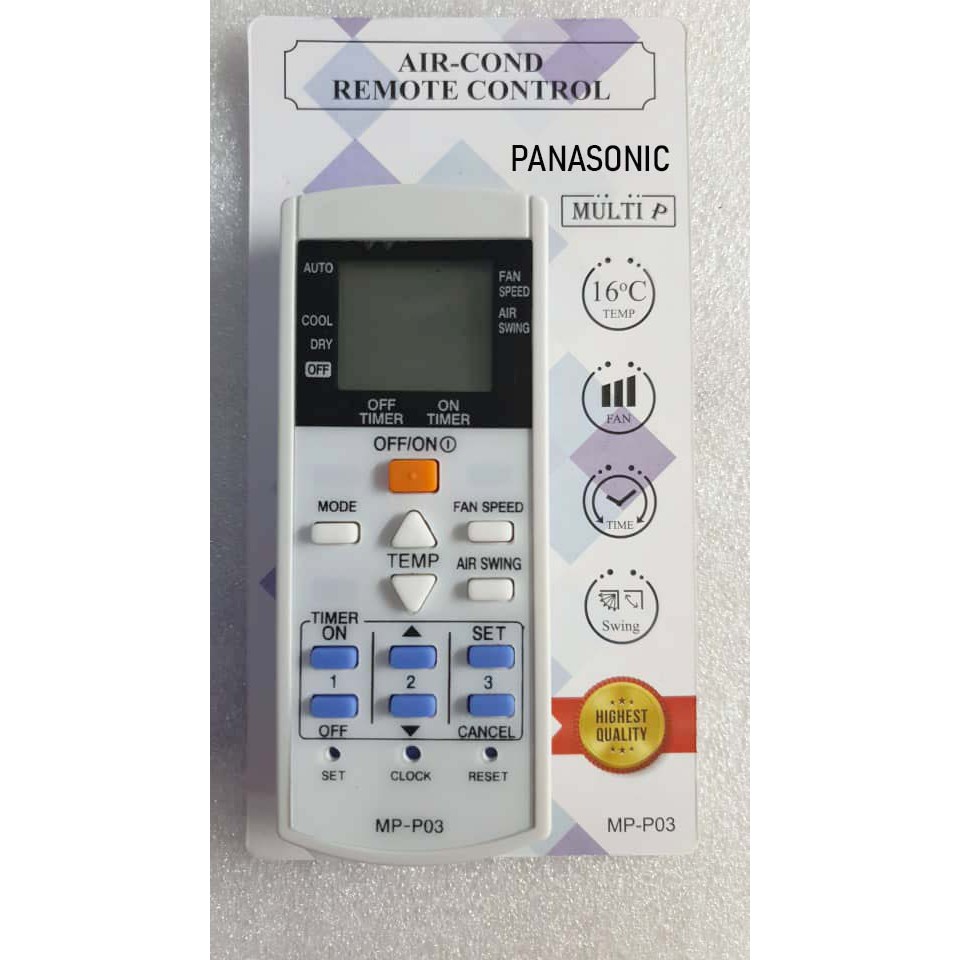 PANASONIC AIR-CONDITIONER REMOTE CONTROL FOR UNIVERSAL MODEL ...