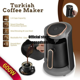 Greek Coffee Machine, 1 to 4 Cup Brewing Capacity, Overflow Prevention, Sound Alarm, 120V
