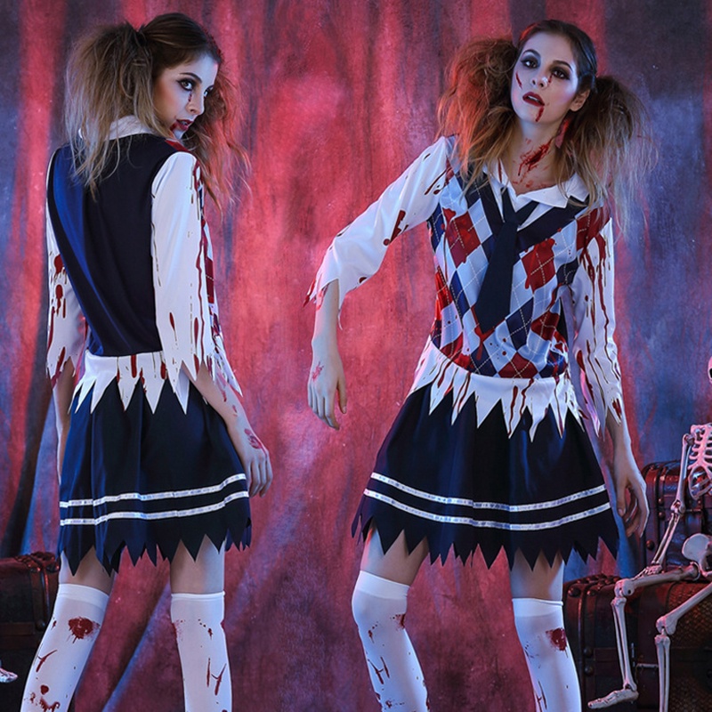 Womens Creepy School Girl Adult Costume Female Halloween