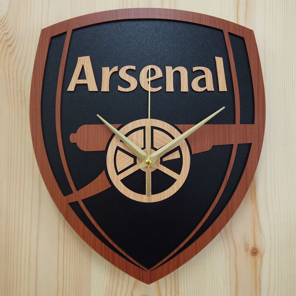 Jam Dinding Bola Sepak Arsenal Wooden Clock 30cm | Shopee Malaysia