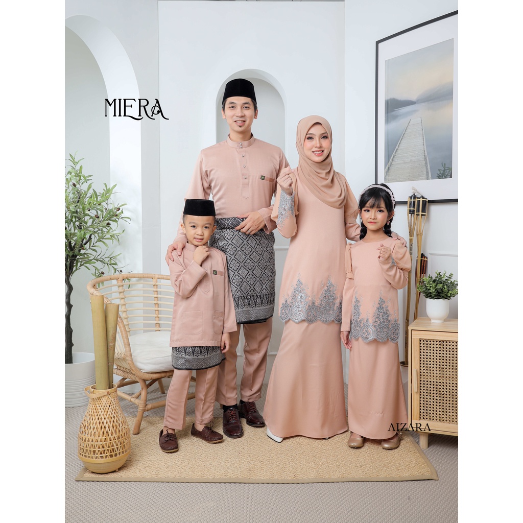 Set Raya Set Family Warna Salmon Baju Kurung Moden Miera Baju Raya ...
