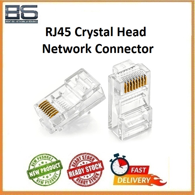 CAT 5e & Cat 6 RJ45 Crystal head Network Head Connector | Shopee Malaysia