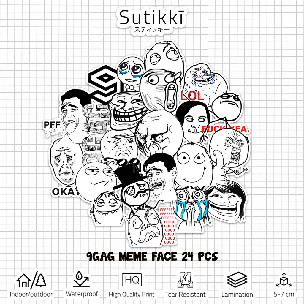 Sutikki | Sticker Pack 9GAG Meme Trollface Troll 9 GAG Sticker Vinyl ...