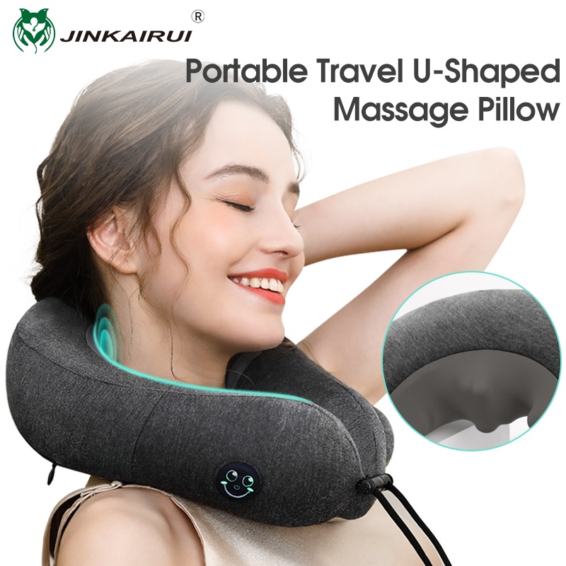 Electric Shiatsu Neck & Back Massager Car Cervical Spine Support Neck  Traction Pillow Kneading Vibration Airbag Cushion Massage