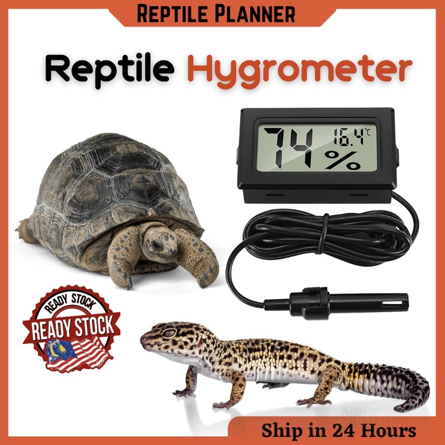 Reptile Tortoise Mini Thermometer (迷你爬虫陆龟蜥蜴温湿度计)Lizard Digital LCD ...